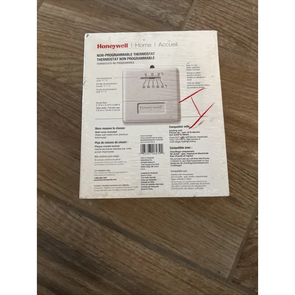 Honeywell CT30A1005‎ Heat Only Non-Programmable Thermostat White NIP